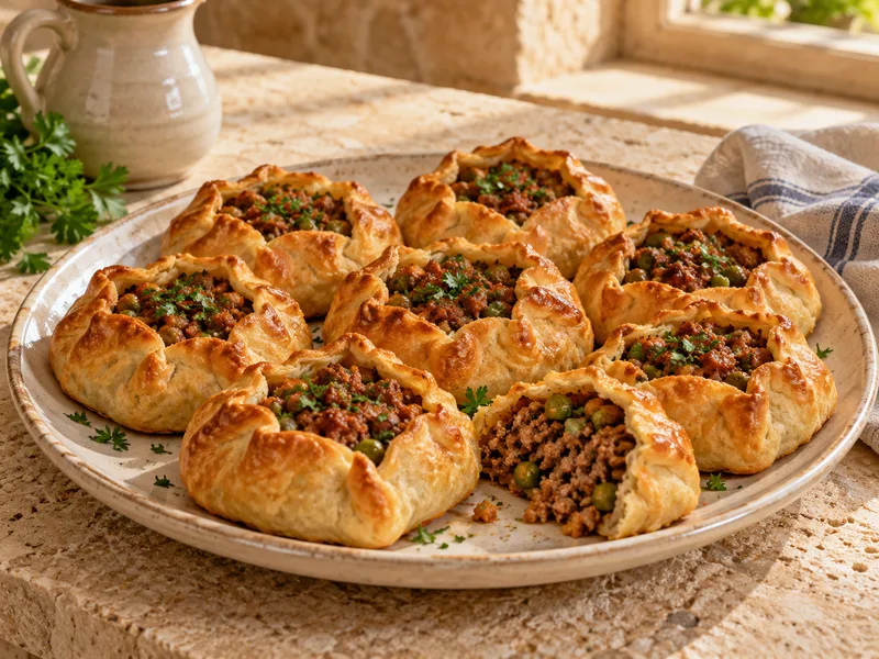 Qassatat tal-laħam u piżelli
